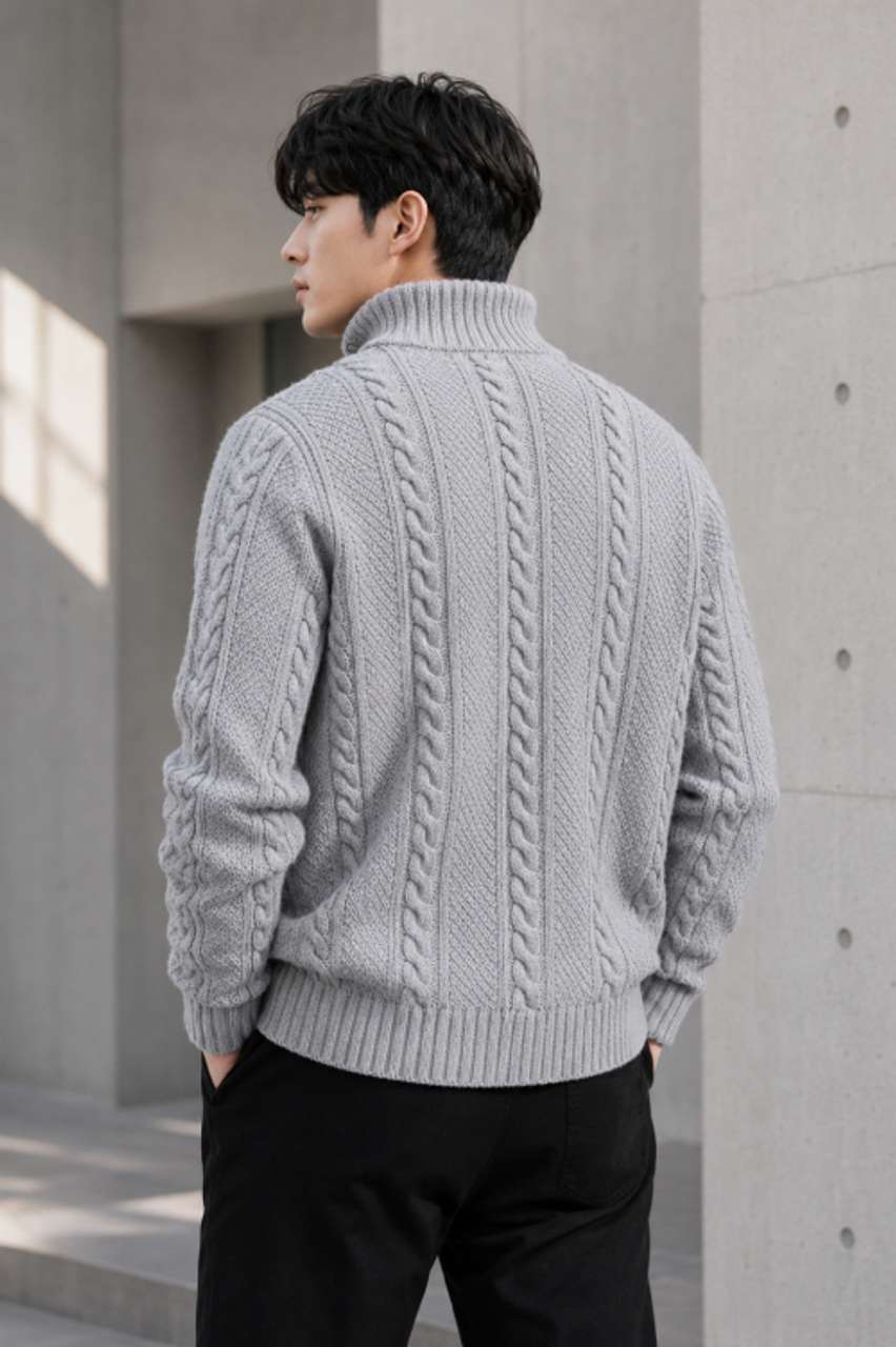 FREAKS Men Grey V Neck Sweater - Image 6