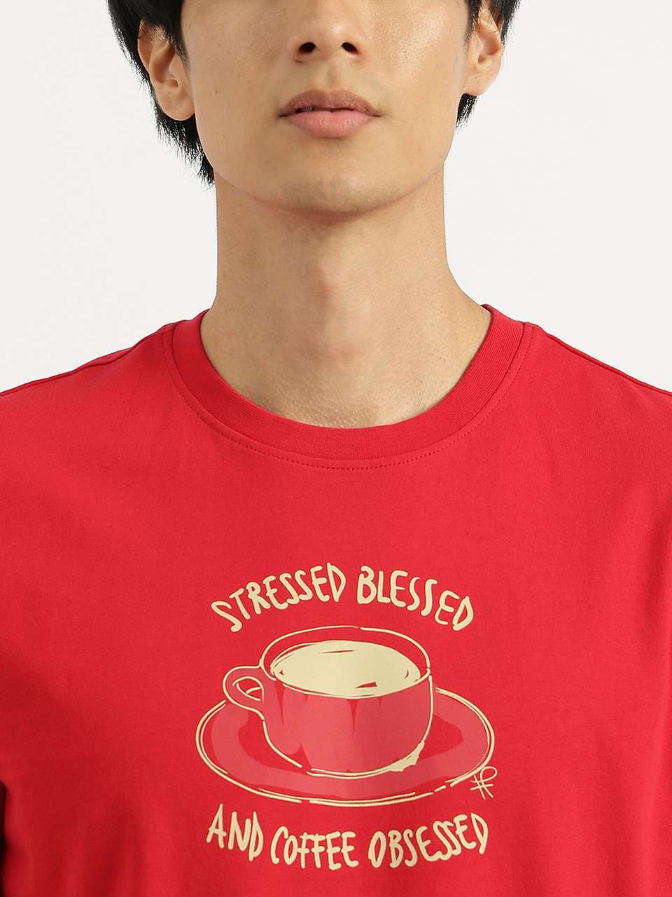 United Colors of Benetton Graphic Print Men Round Neck Red T-Shirt ...