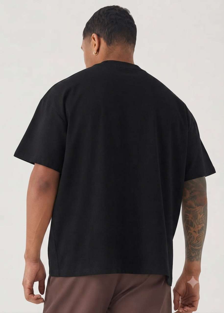 GINNI Men Black Typography Cotton T-Shirt - Image 5