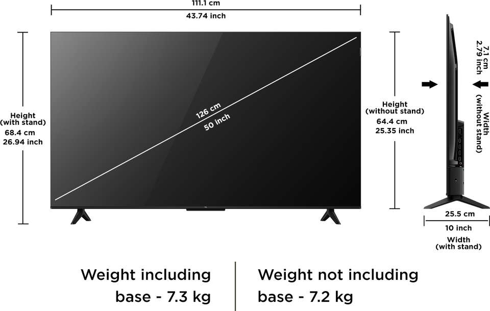 TCL S5K 126 cm (50 inch) QLED Full HD Smart Google TV with 100% Color ...