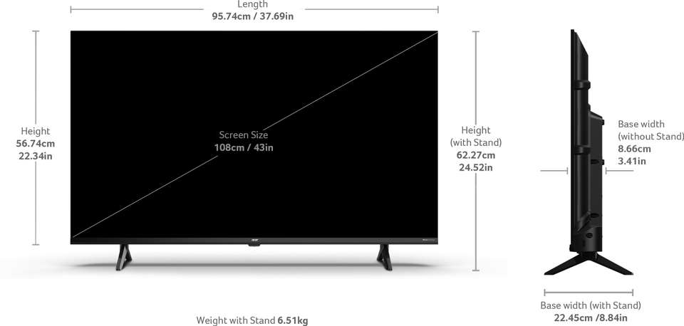 Acer Ultra I Series 108 cm (43 inch) Ultra HD (4K) LED Smart Google TV ...