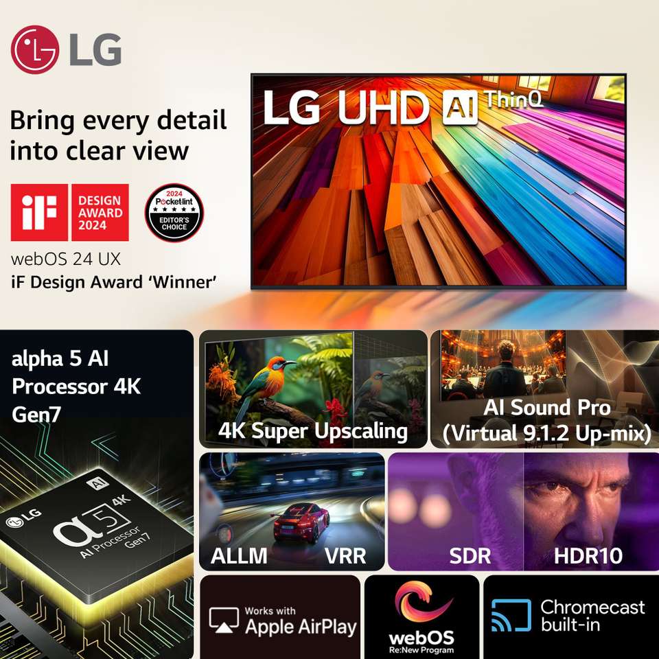 LG AI TV UT8050 217 cm (86 inch) Ultra HD (4K) LED Smart WebOS TV with ...