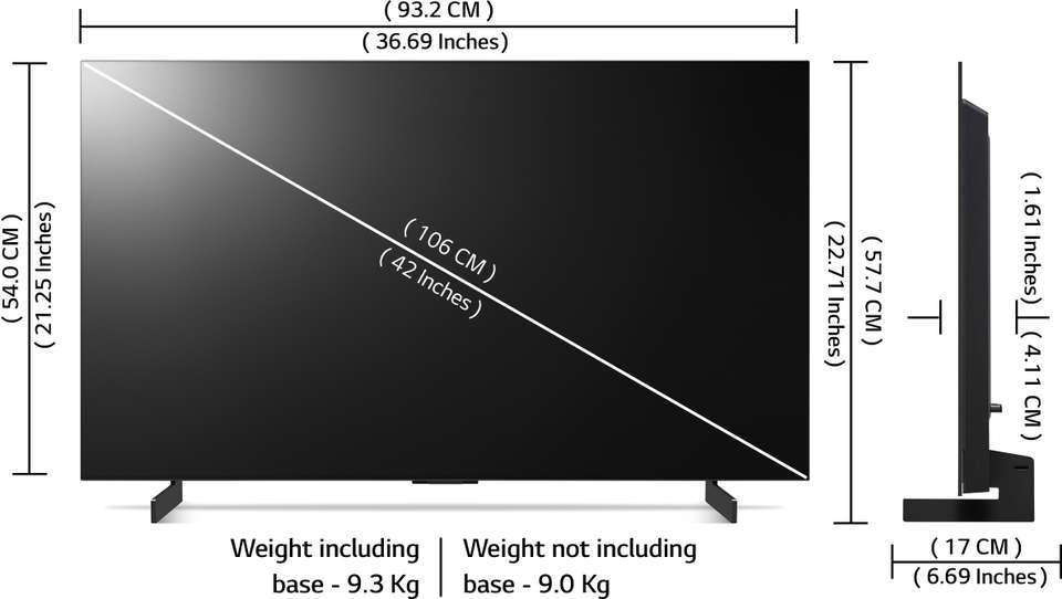 LG OLED C2 106 cm (42 inch) OLED Ultra HD (4K) Smart WebOS TV with ...