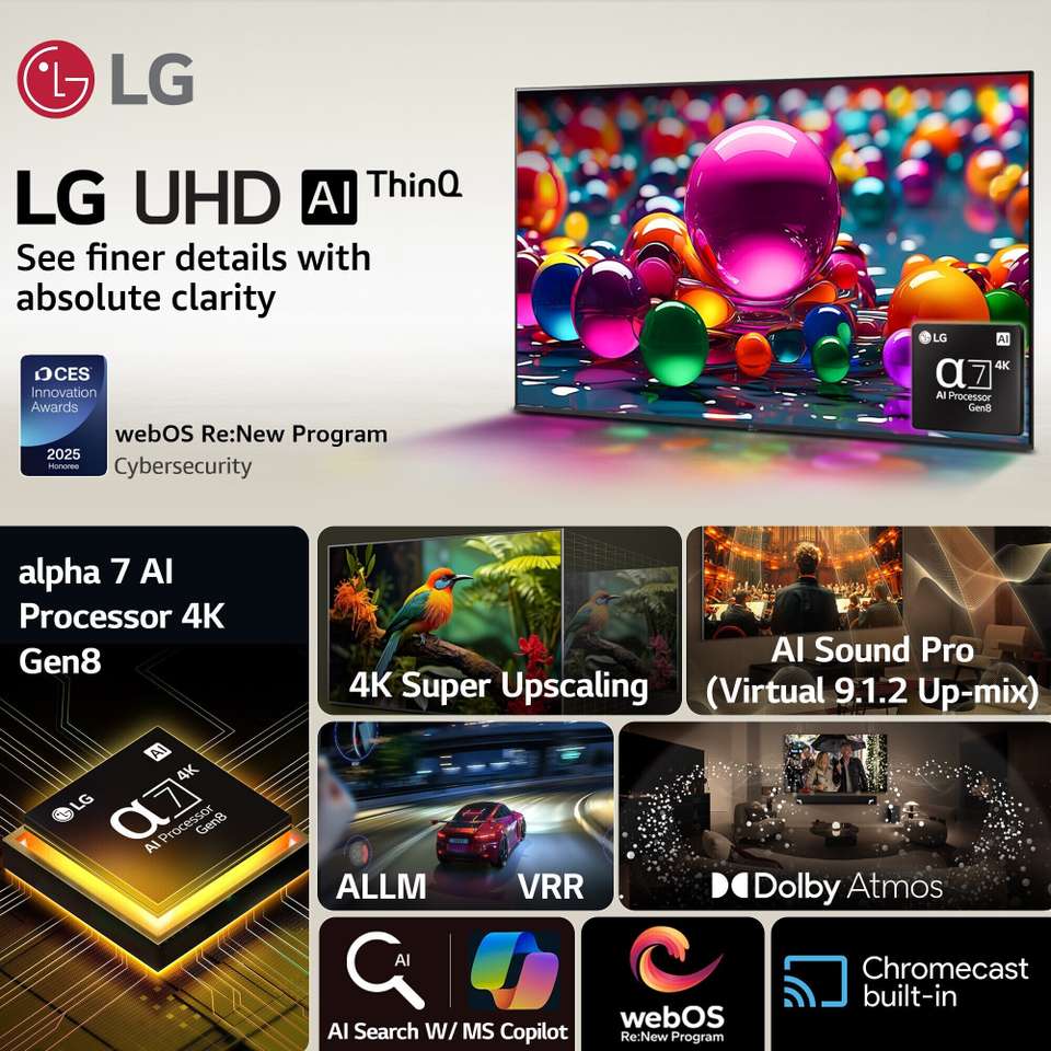 LG AI TV UA8200 126 cm (50 inch) Ultra HD (4K) LED Smart WebOS TV with ...