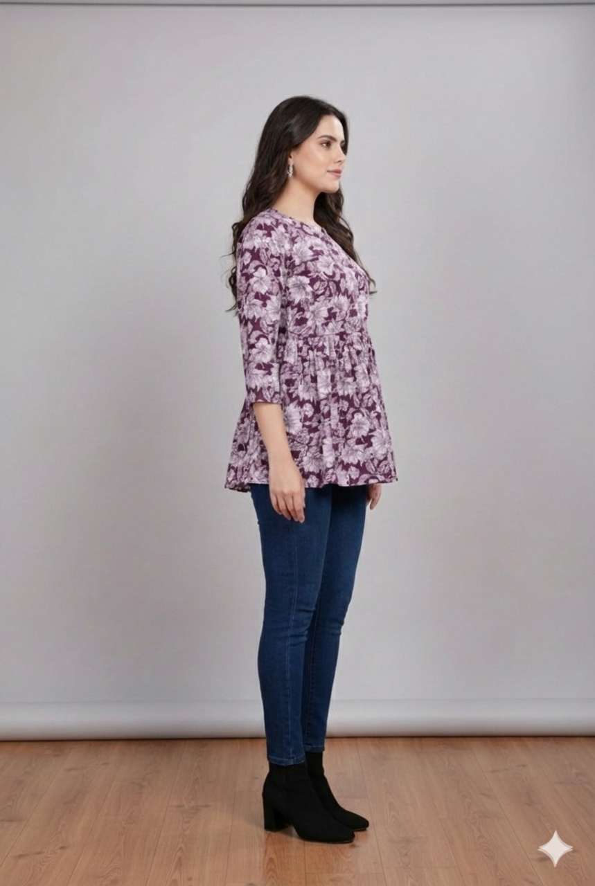 PRAVISHRI TRENDS Formal Printed Women Purple, White Top - Buy PRAVISHRI ...