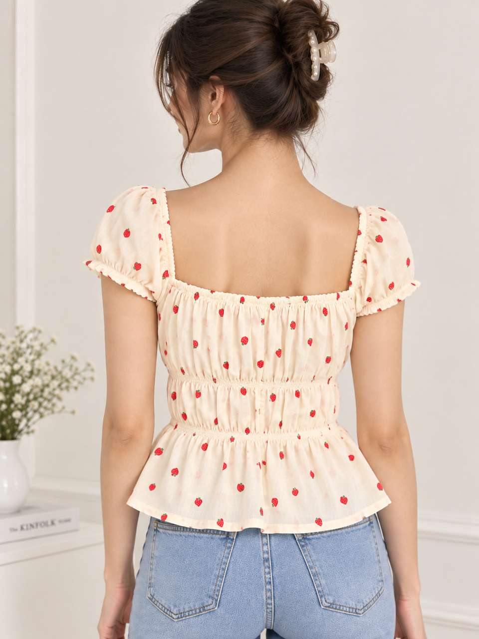 namane Casual Printed, Lace Women Beige, Red Top - Buy namane Casual ...