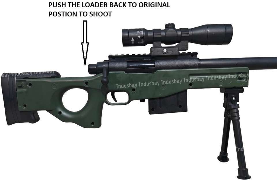 IndusBay 31 Inches AWM BB Bullet Toy Gun with 32X Zoom Scope and 100 BB ...