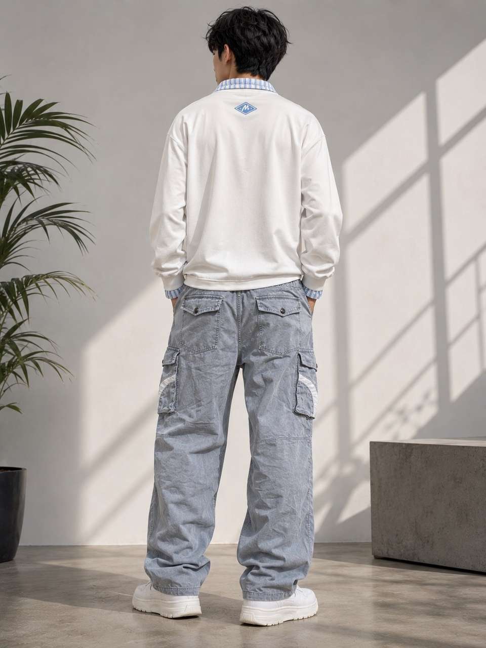 TZCREATION Men Light Blue Track Pants - Image 6