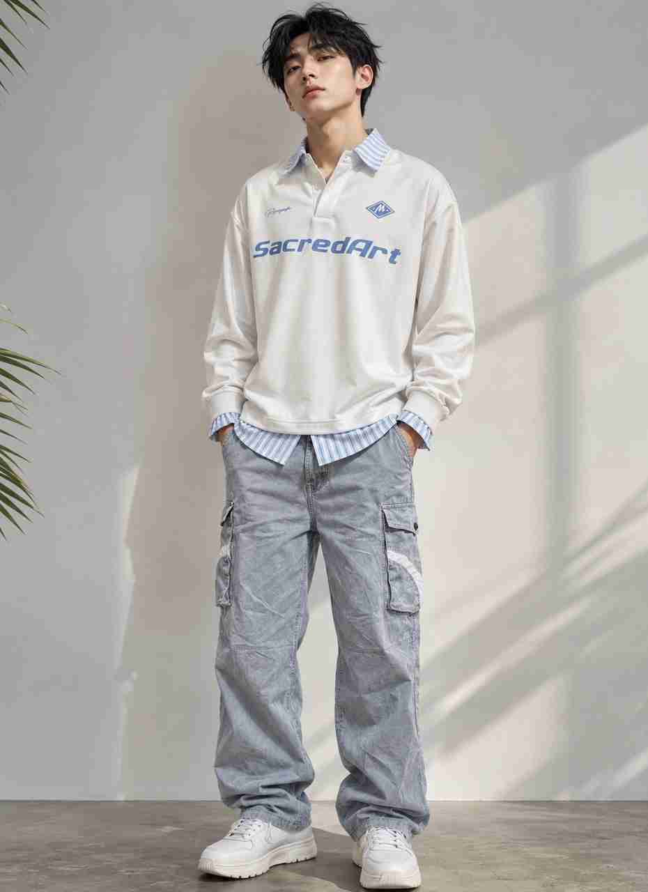TZCREATION Men Light Blue Track Pants - Image 5