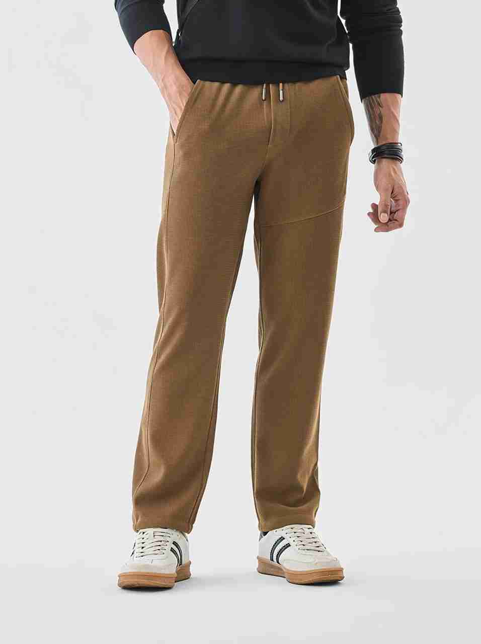 Snitch Solid Men Brown Track Pants - Buy Snitch Solid Men Brown Track ...