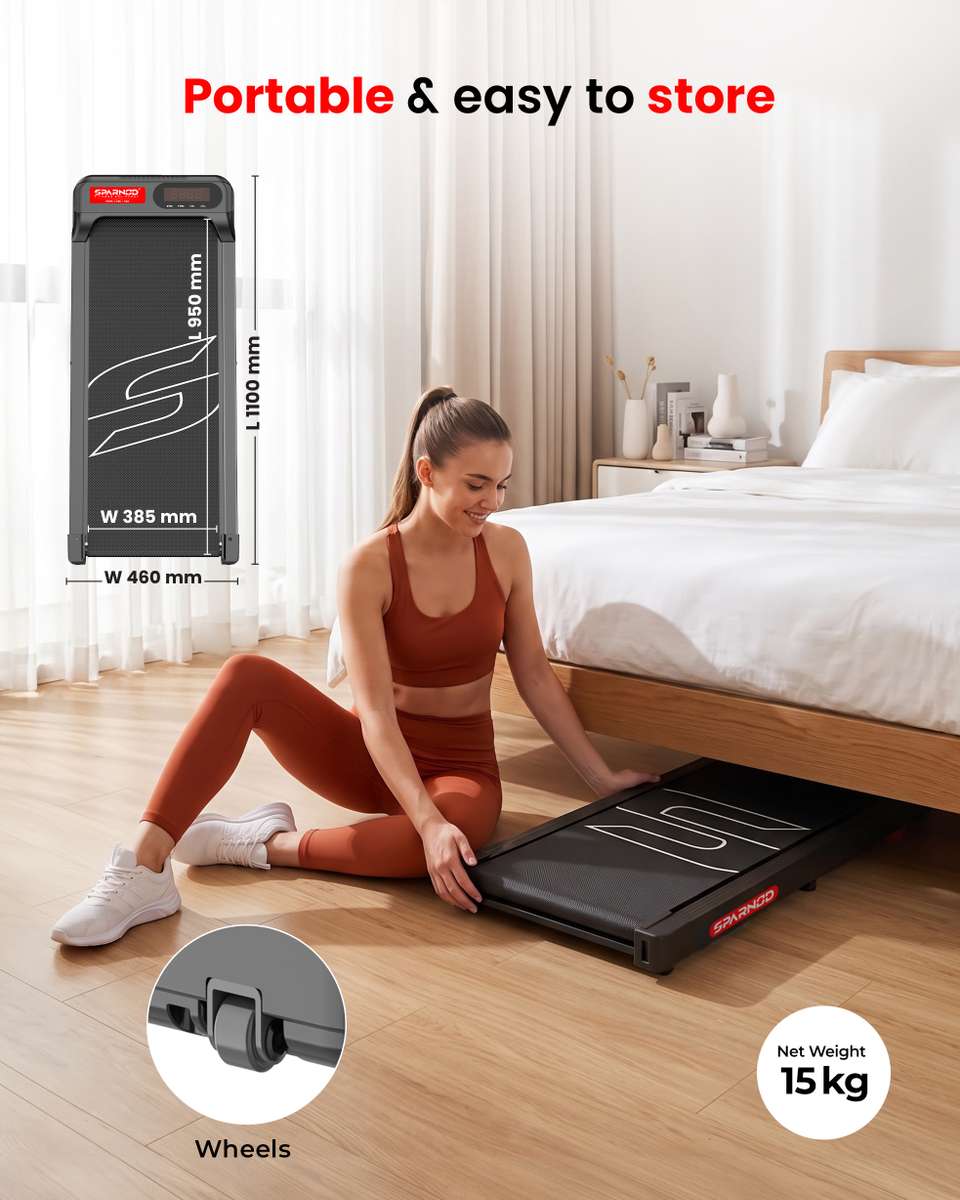 Inoke Ruramate Sparnod Fitness STH-3002 3HP Walking Pad for Home Use, LED Display ...