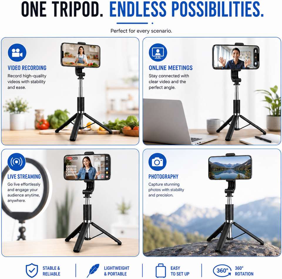 Flipkart SmartBuy 66-Inch Tripod with Flashlight, Adjustable Stand for ...