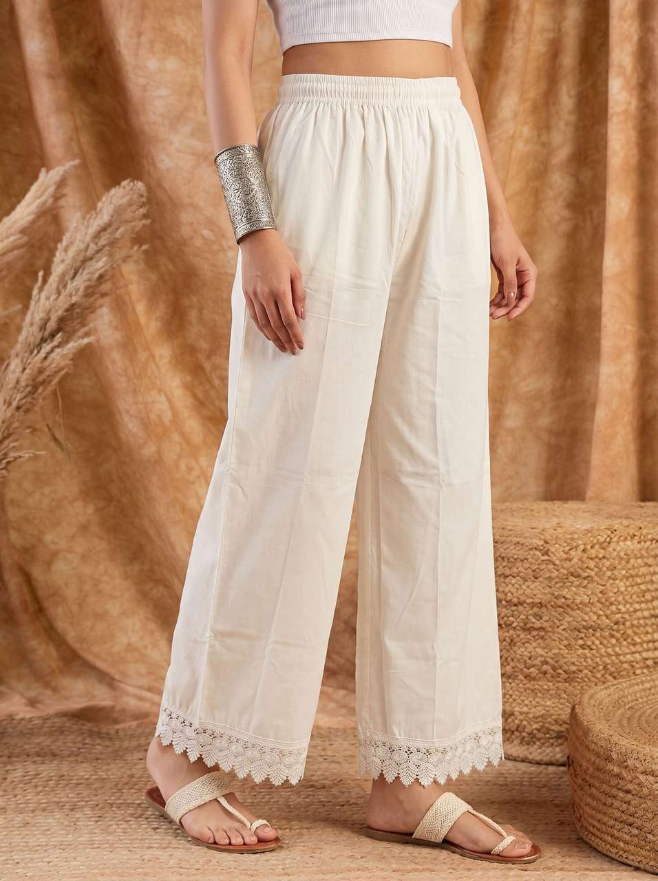 SAFINAGARMENTS Loose Fit Women White Trousers - Buy SAFINAGARMENTS ...