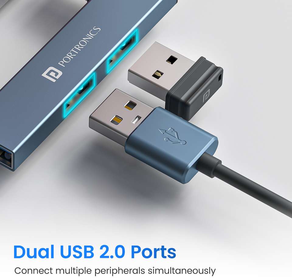 Portronics Mport Mino A USB Hub (3-in-1), USB 3.0 & 2.0, USB Plug ...
