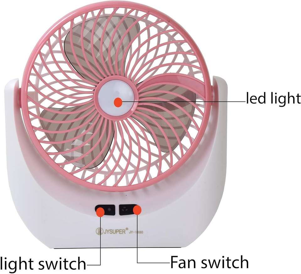 paxfrio High-Speed Rechargeable Table Fan with LED Light - Image 9