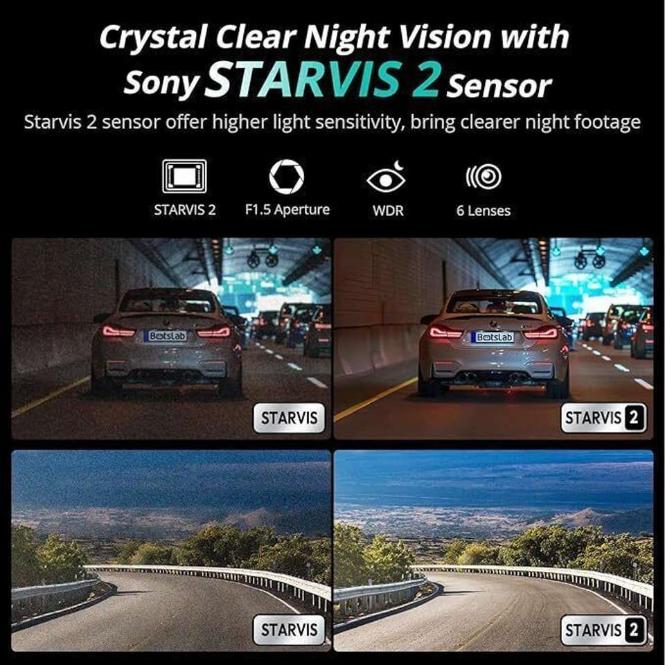Systemic Control. Image Botslab 4K Dash Cam Front and Rear, STARVIS 2 Sensor, Voice Control ...