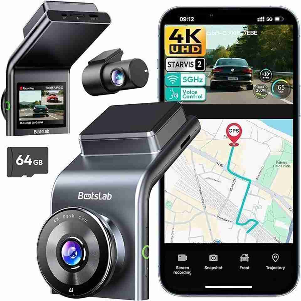 Systemic Control. Image Botslab 4K Dash Cam Front and Rear, STARVIS 2 Sensor, Voice Control ...