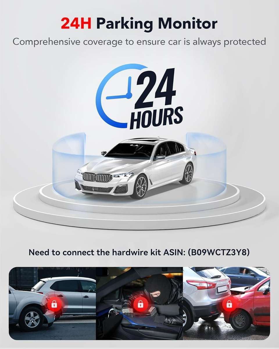 4 Channel Reverse Camera Redtiger F17 4K+2.5K+1080P 3 Channel Dashcam 5G Wifi Dashboard Camera ...