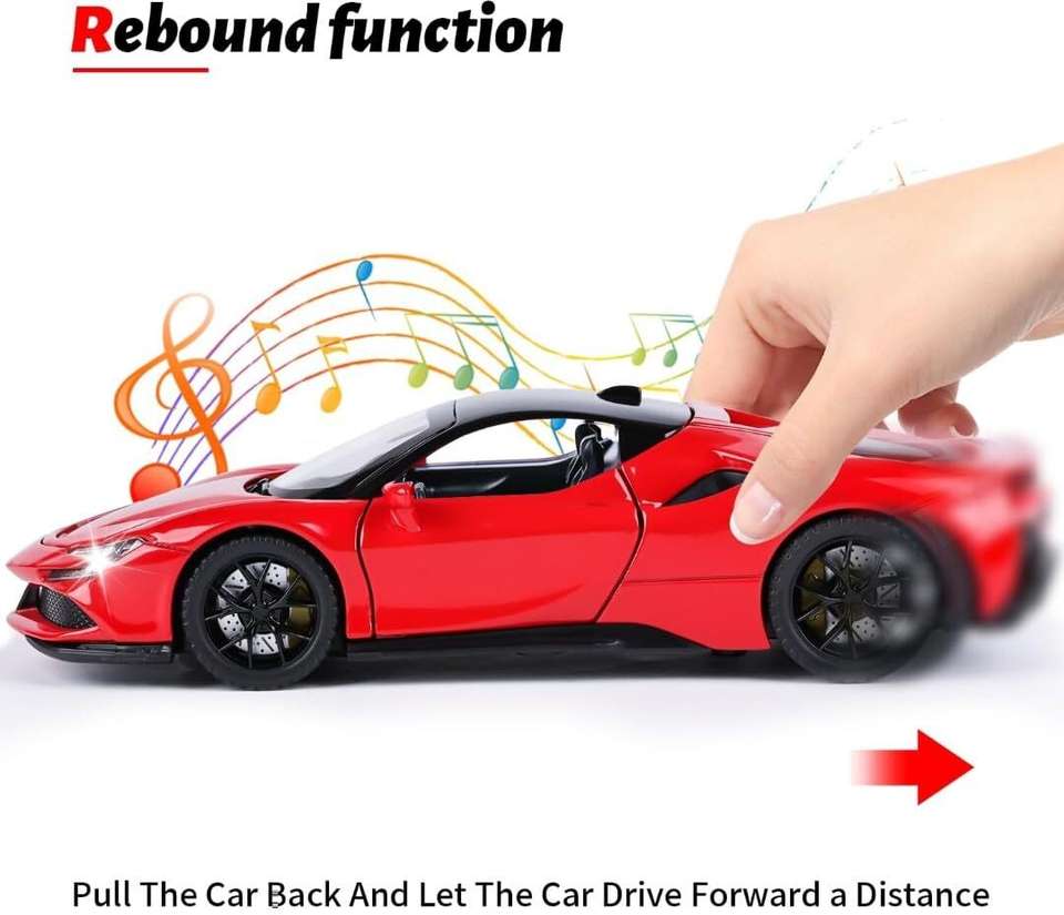 Red Plus Sign Icon Pluspoint Diecast Red SF90 STRADALE Hardtop Toy Car - Diecast Red SF90 ...