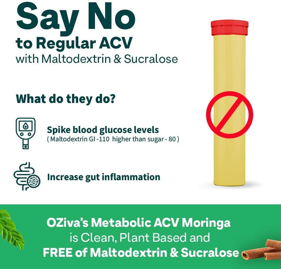 OZiva ACV Moringa (Green Apple)To Control Cravings, Apple Cider Vinegar ...