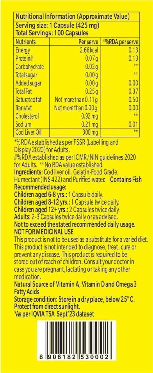 seacod Cod Fish Liver Oil 500 Capsules Price in India - Buy seacod Cod ...