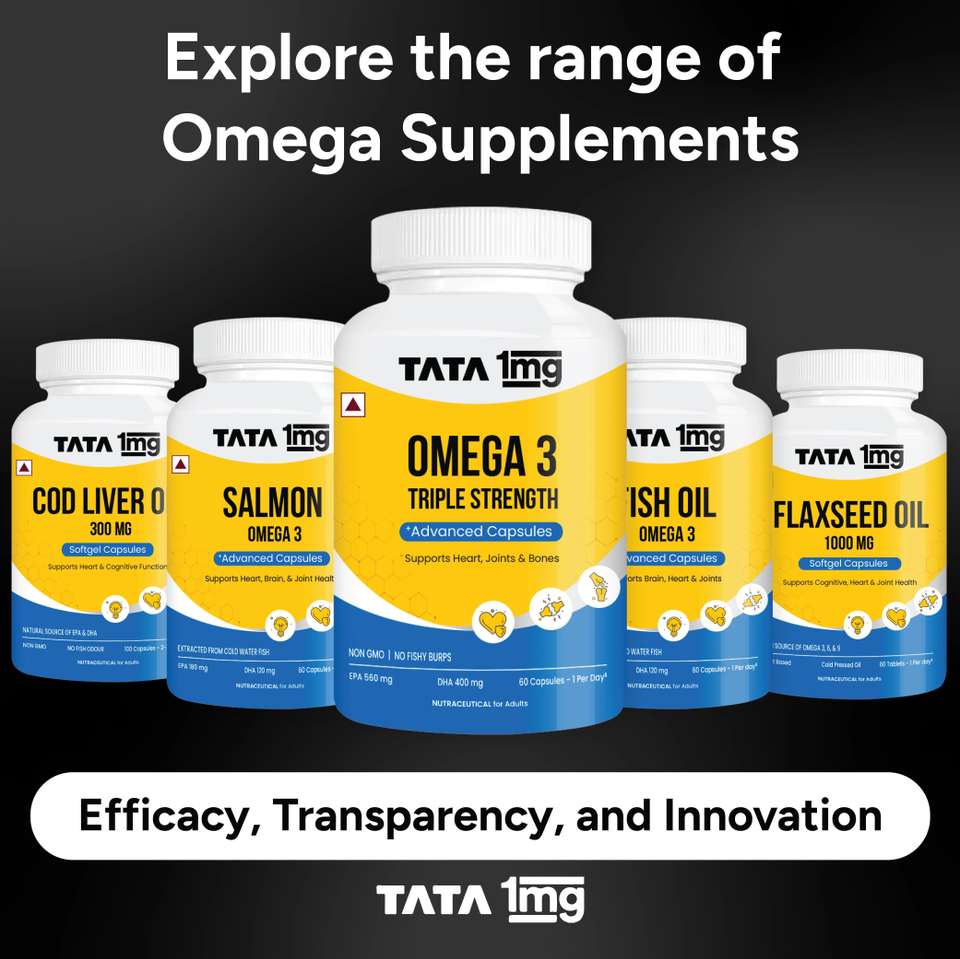 TATA 1mg Triple Strength Omega 3,EPA(560mg) & DHA (400mg) Fish Oil ...