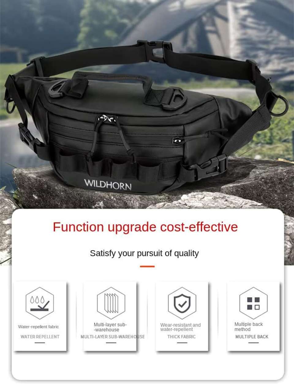 WILDHORN Outdoor Nylon Fishing Waist Bag - Image 9
