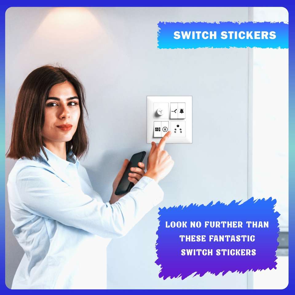 Fan Switch Sticker TILKOR 3.81 cm Switch Board Stickers For Home Fan, Light,TV, Etc Switch ...
