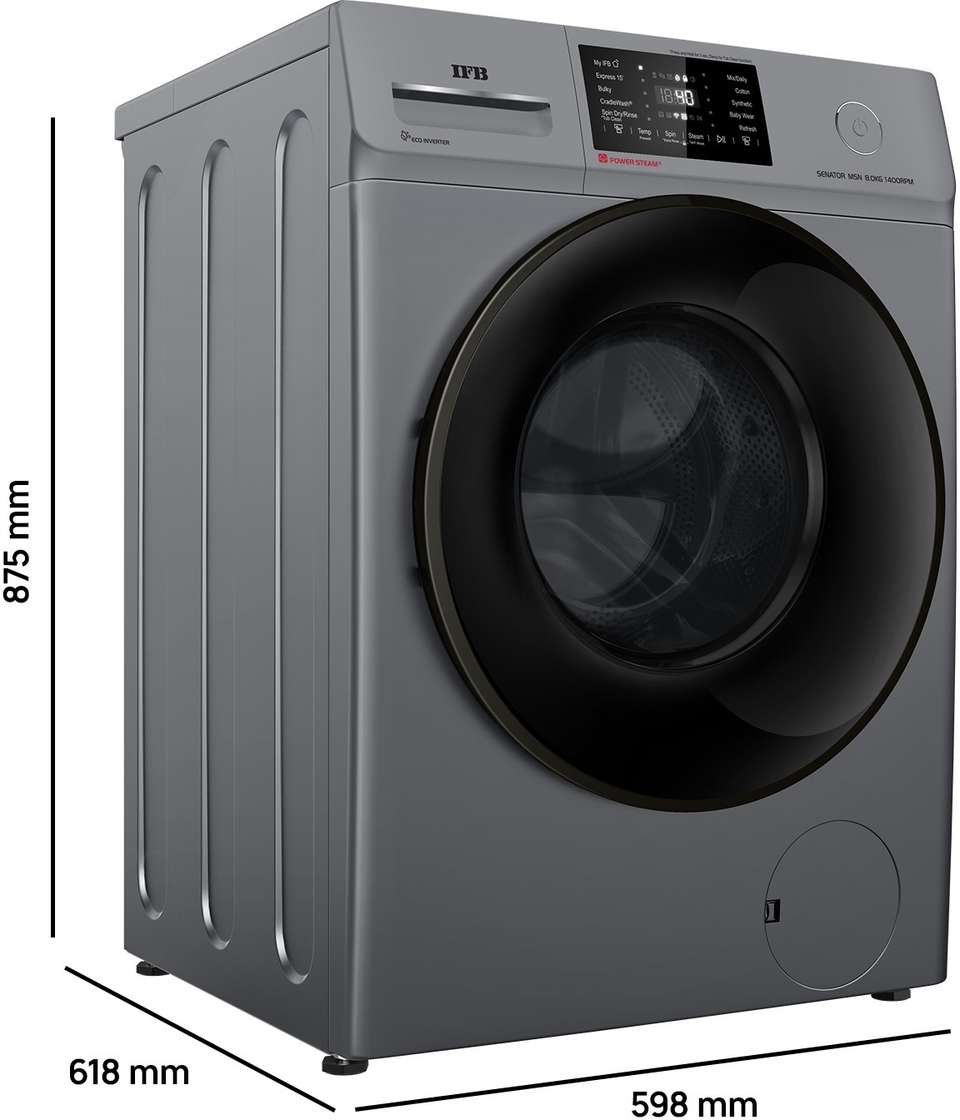 IFB 8 kg 5 Star with Steam Refresh program, 9 Swirl Wash, Eco Inverter ...