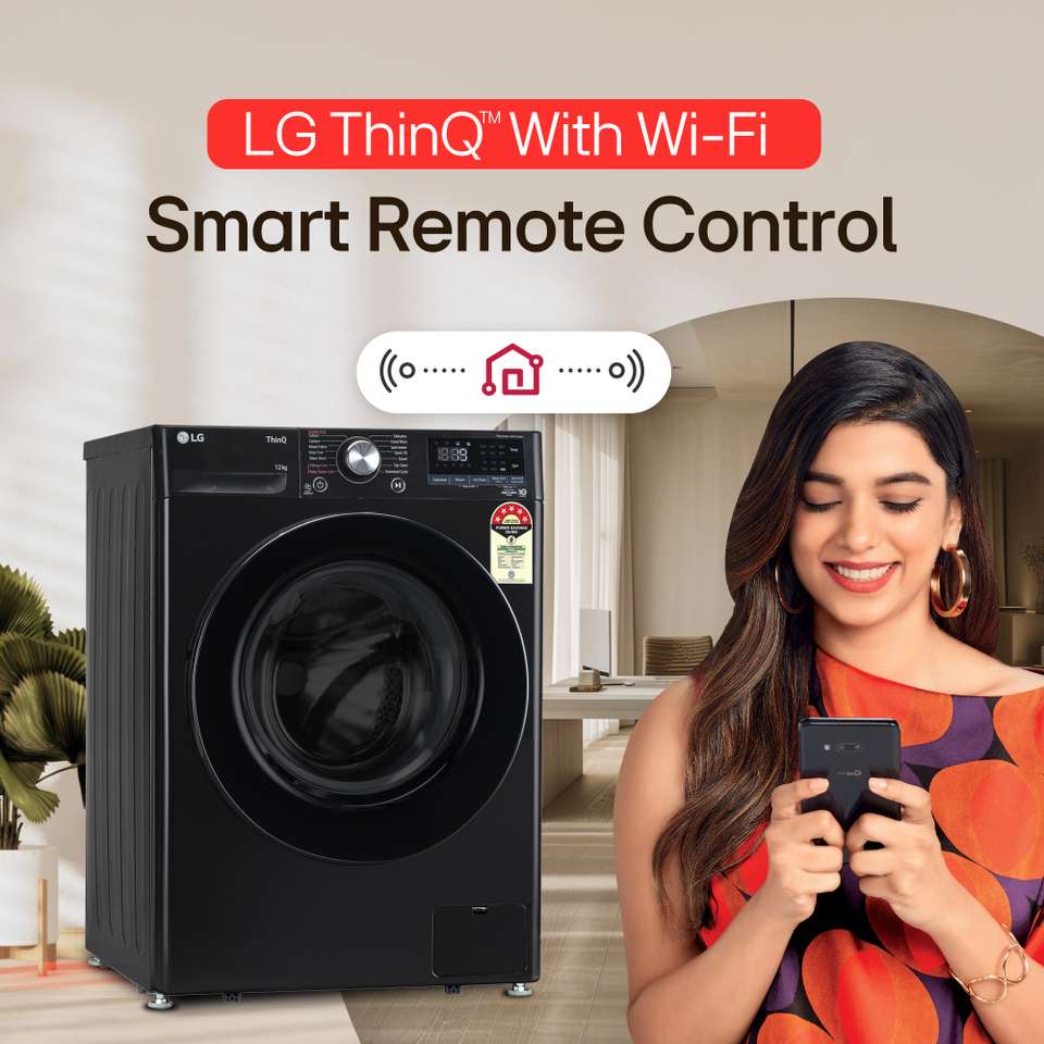 LG 12 kg 5 Star, AI Direct Drive Technology, Wi-Fi Enabled, Steam Wash ...