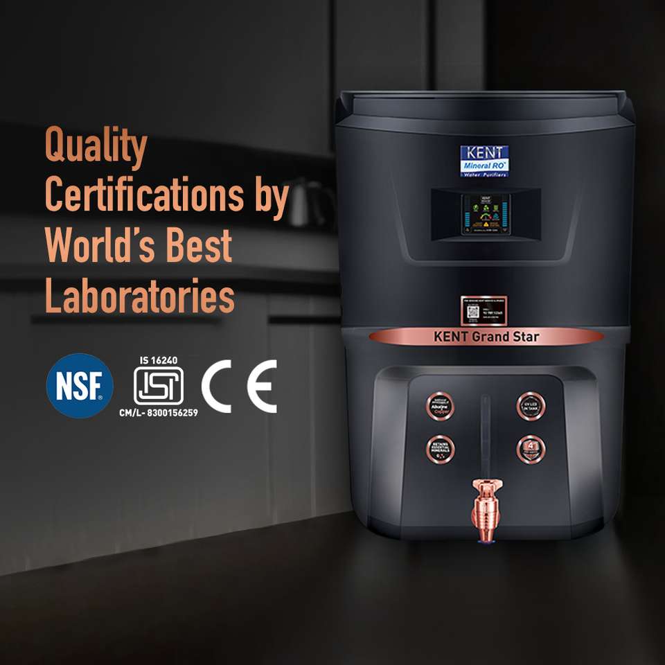 Kent Delivery KENT GRAND STAR Water Purifier with Digital Display 9 L RO + In-Tank UV ...