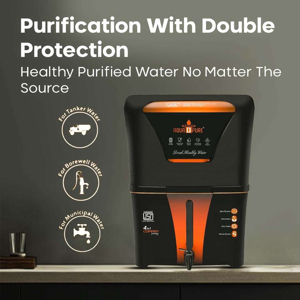AquaDpure 4 in 1 Copper RO Water Purifier with 10 Stage Purification ...