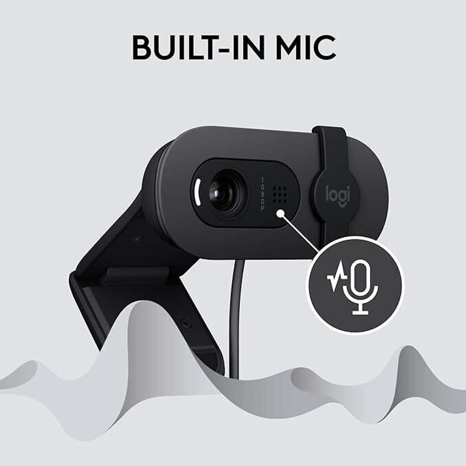 Logitech Brio 100 Full HD Webcam 1080p, with Microphone, USB ...