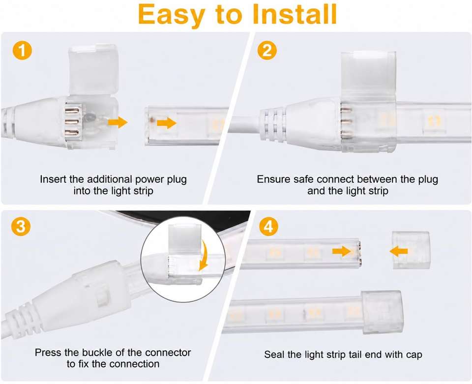 Tpn Intake ROTTLER 10 PIECES ROPE LED CONNECTOR 2 Pin Connector Wire Connector ...