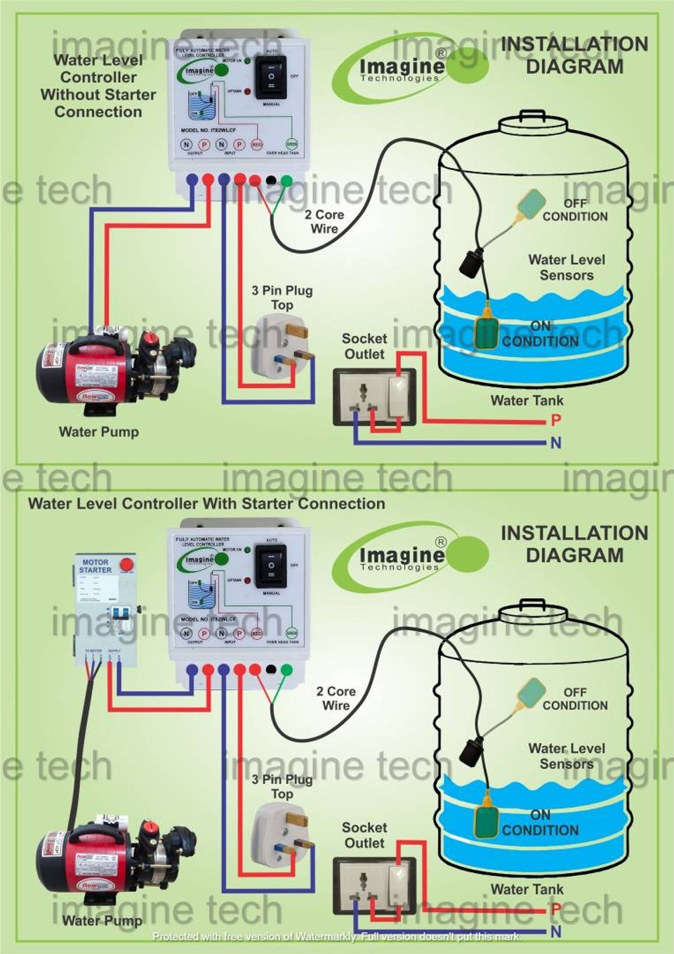 Imagine Technologies IT82WLCF Fully Automatic Water level Controller ...