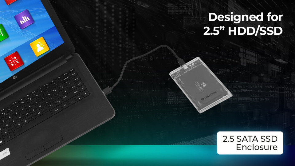 ZEBRONICS CSH01,Transparent Case, Speeds upto 5 Gbps 2.5 inch Shock ...