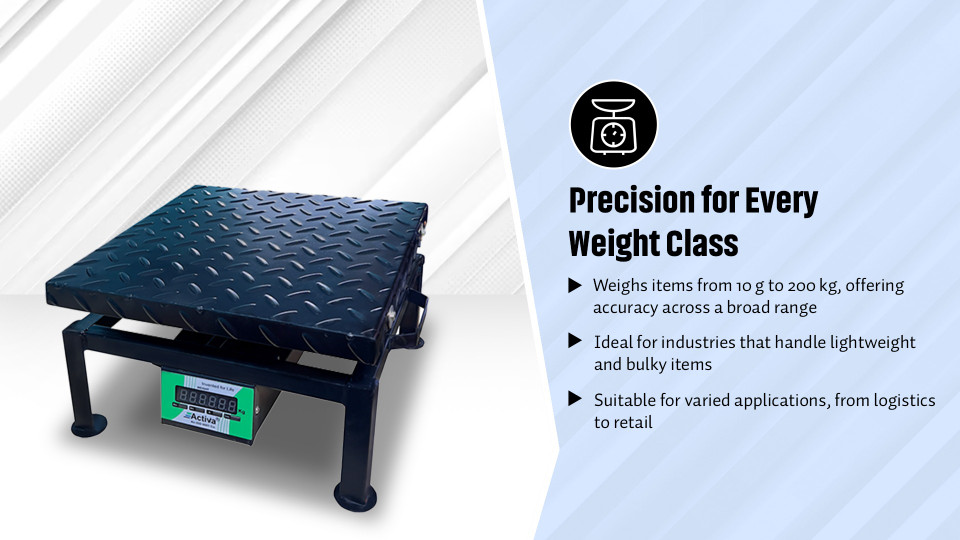 ACTIVA 200kg weight machine for shop|350x350mm platform size MILD STEEL ...