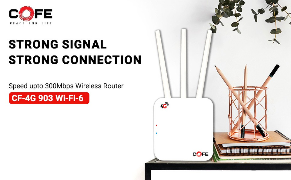 COFE CF-903 Wi-Fi 6 4G/5G Sim Supported 4G Router 2.4 GHz 300 Mbps Wifi ...