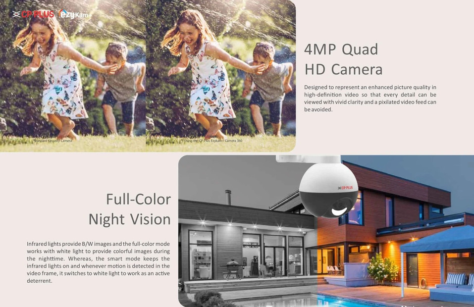 CP PLUS CP-Z43Q-4MP WiFi Full Color PT 360˚ with Pan&Tilt Two Way Talk ...