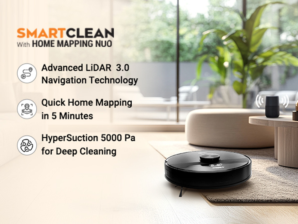 EUREKA FORBES SMARTCLEAN with HOME MAPPING NUO Robotic Floor Cleaner ...