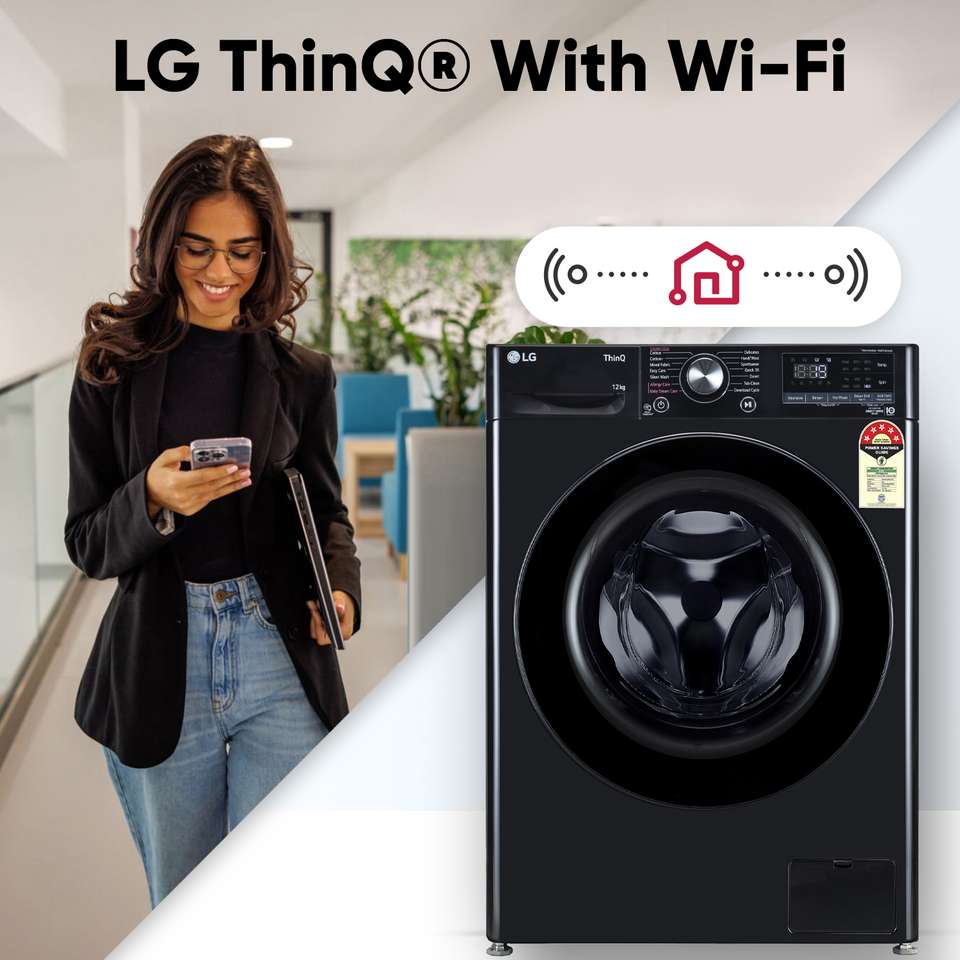 LG 12 kg 5 Star, AI Direct Drive Technology, Wi-Fi Enabled, Steam Wash ...