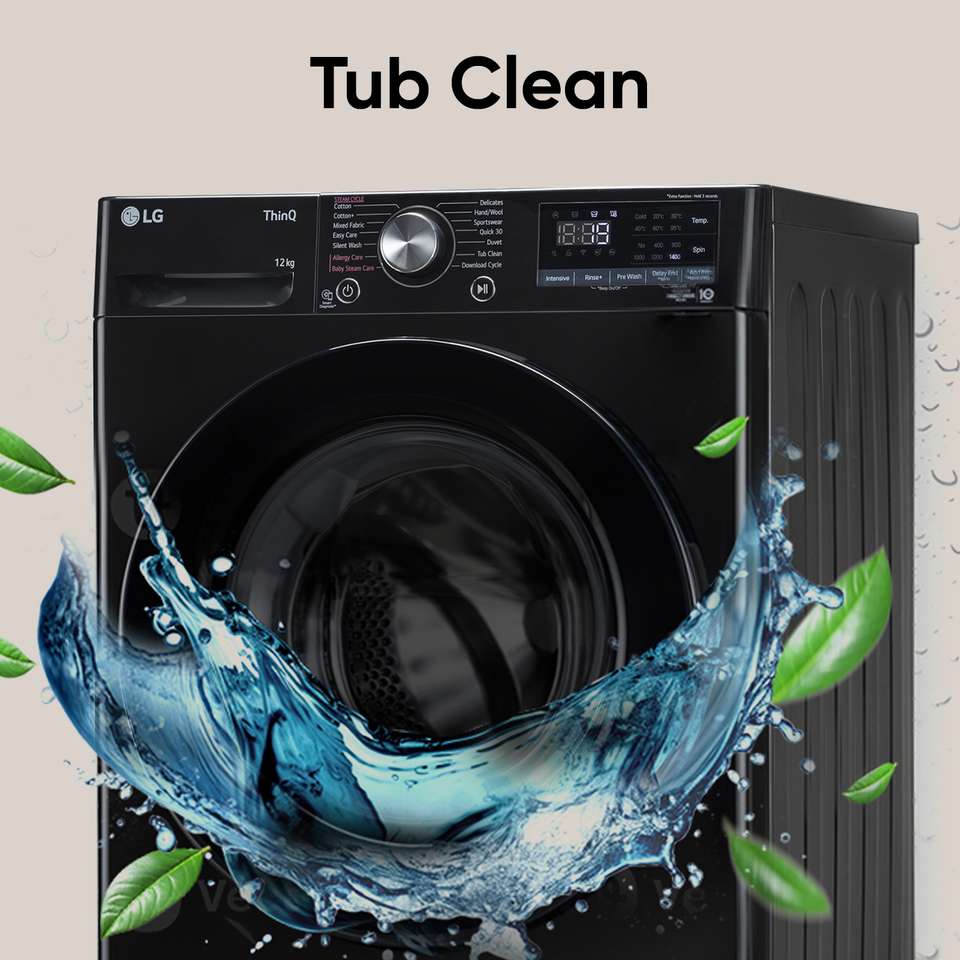 LG 12 kg 5 Star, AI Direct Drive Technology, Wi-Fi Enabled, Steam Wash ...