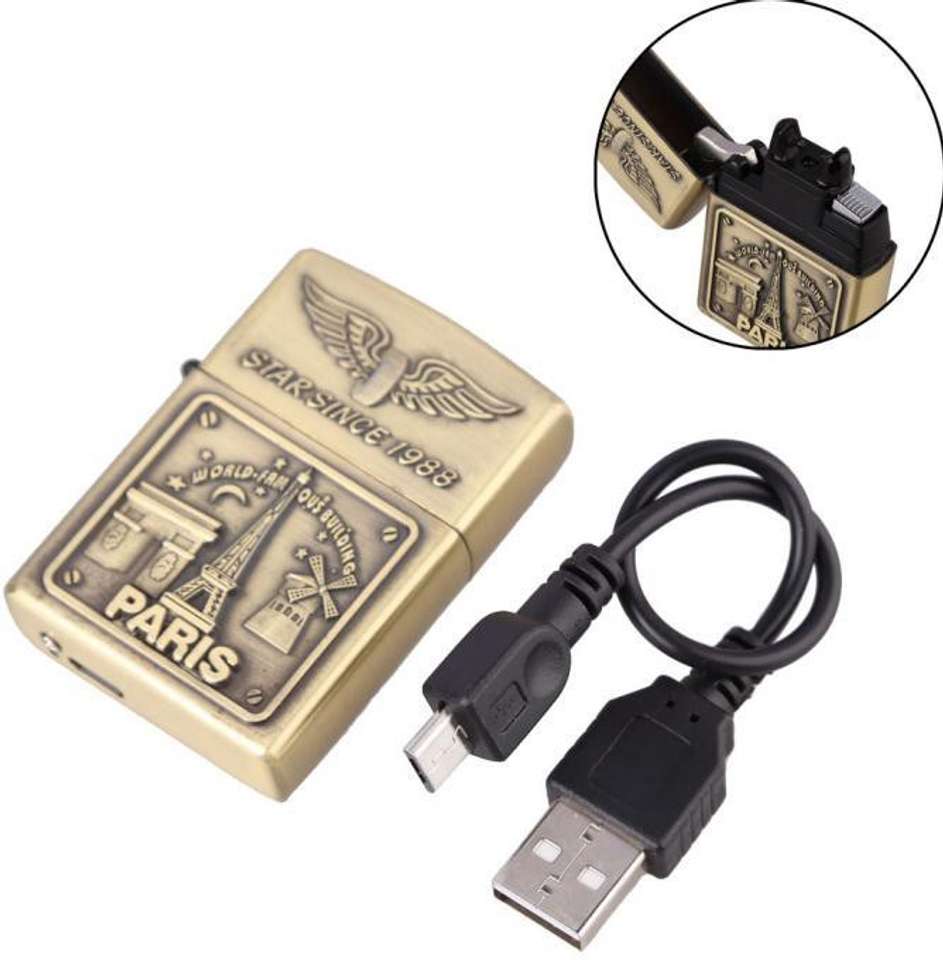 TARGET PLUS RECHARGEABLE VINTAGE DESIGN PARIS ARC Cigarette Lighter ...