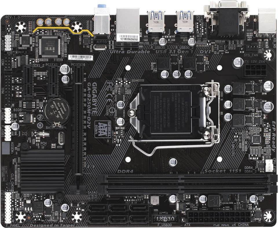 GIGABYTE GA-B250M-D2V Supported Socket 1151 for 6th & 7Th Gen CPU ...