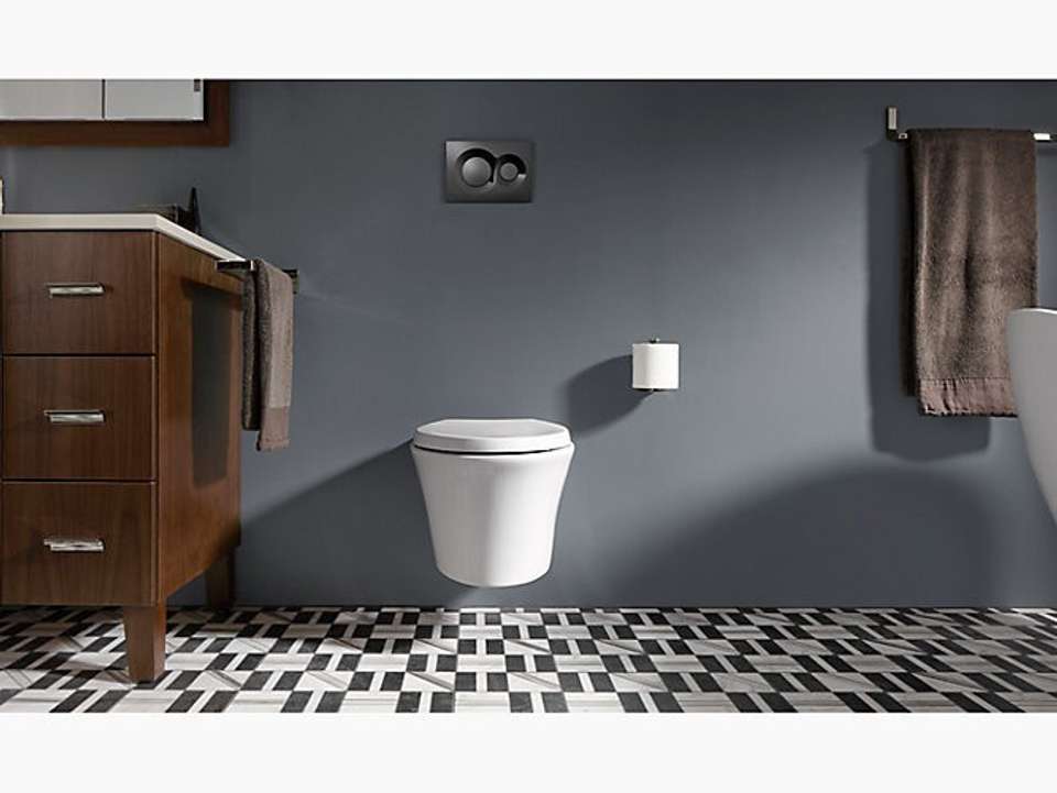 KOHLER K-75708IN-0 Wall Hung Toilet with Quiet Close seat Cover in ...