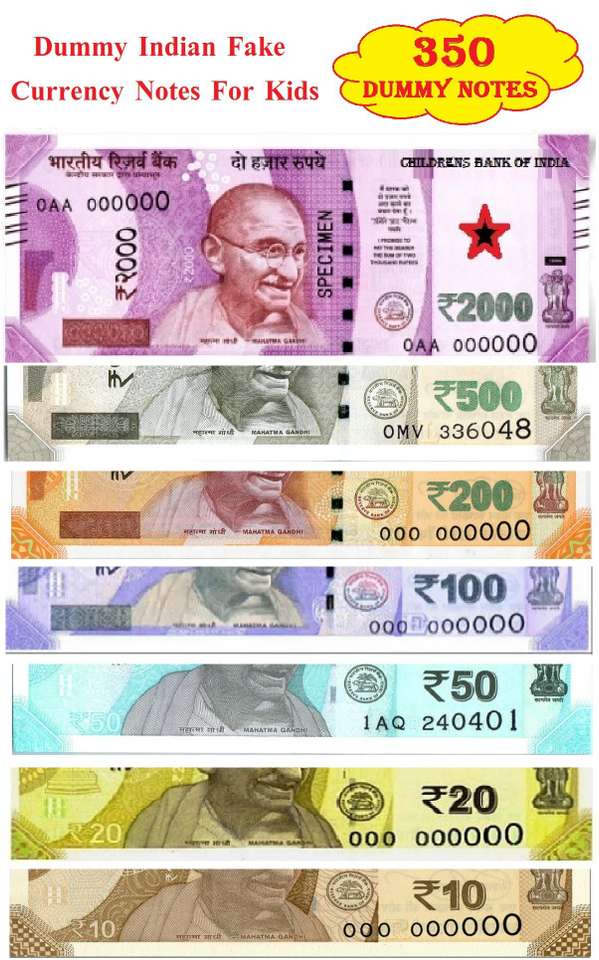 SA Dummy Currency Notes for Kids (350 Units) | Each 50 Notes of 10 20 ...
