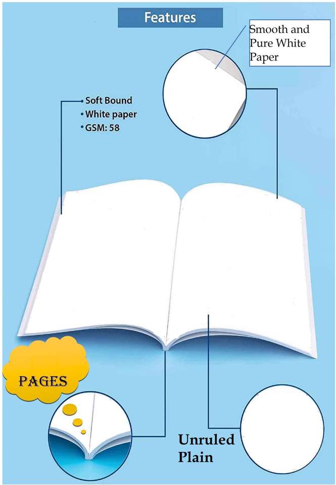 Copious Rough Notebook Rush ROUGH NOTEBOOK Spiral | 300 White Pages | Pack of 4 | Ruled A4 ...