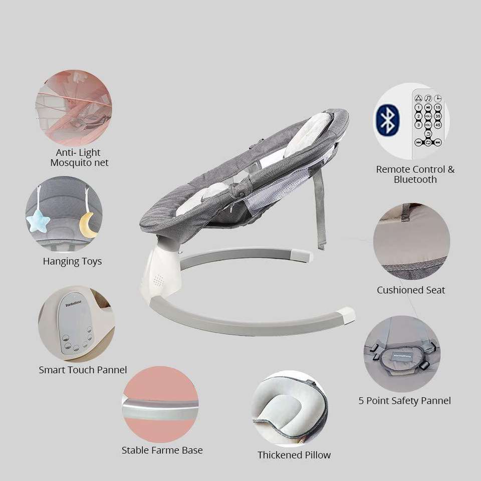 StarAndDaisy Newborn Electric Baby Automatic Swing Rocker Cradle with ...