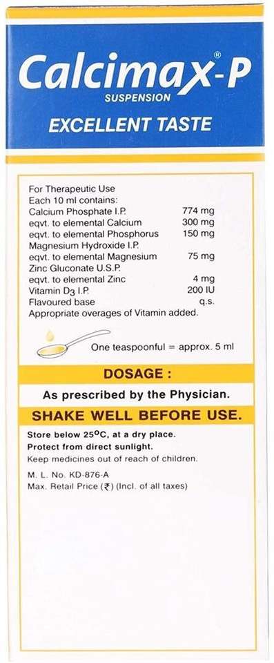 Meyer Calcimax P Suspension Syrup Liquid Price in India - Buy Meyer ...