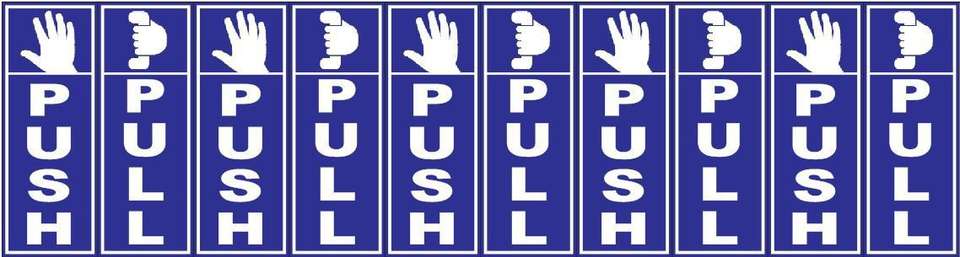 Pull & Push 15.24 cm Push Pull Stickers - Pack of 10 ( Push -5 Pcs ...